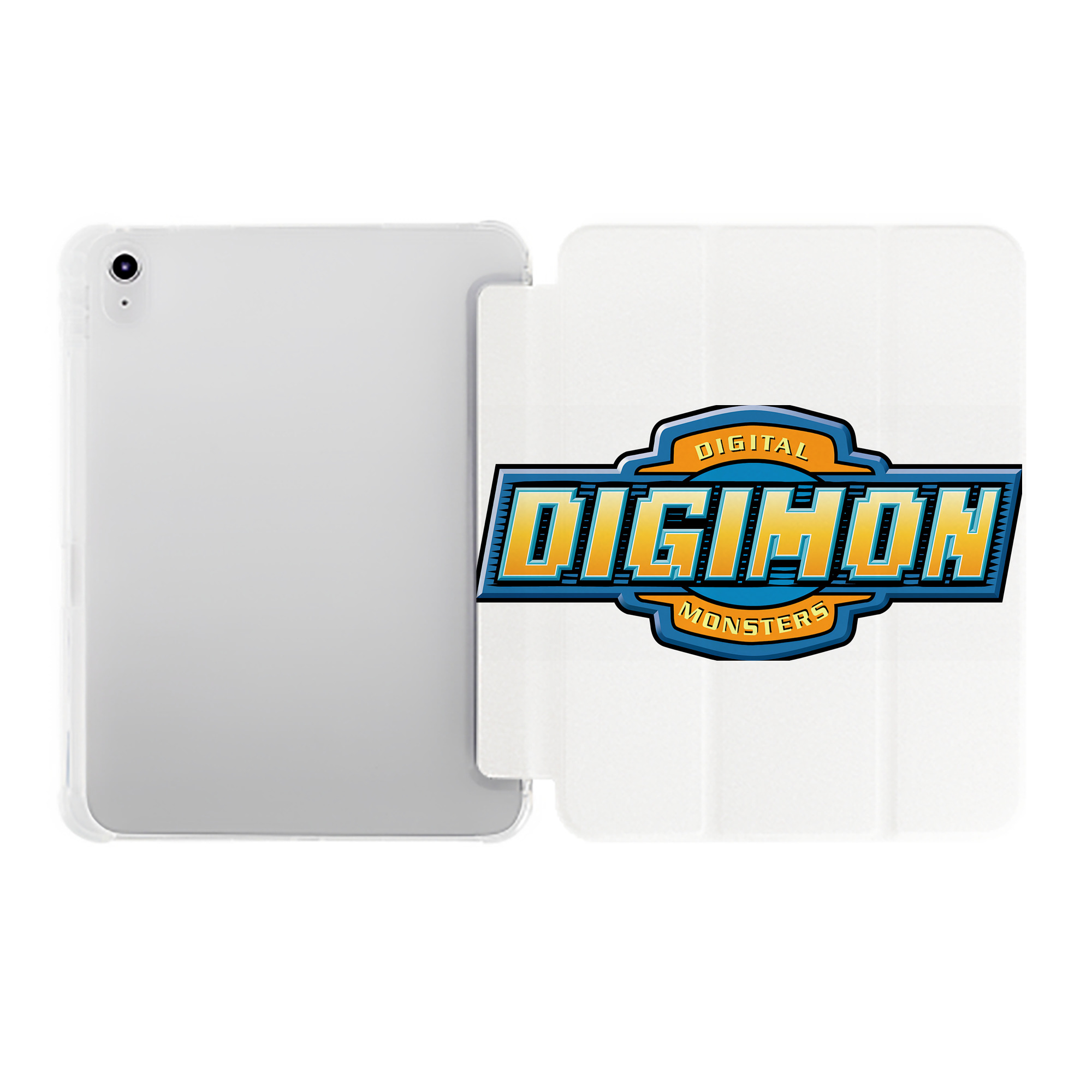 （画像用） Digimon デジタルモンスター/デジモン IPad ケース ペン収納付き 三つ折りスタンド PUレザー×シリコン 対応機種9.5/10.5/10.9インチ